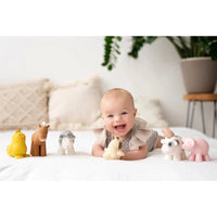 Puppy - Natural Organic Rubber Teether, Rattle & Bath Toy-Teethers-Tikiri Toys LLC-Tan-bluebird baby & kids