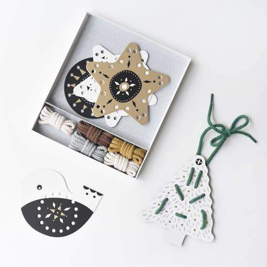 Lacing Ornaments-Arts & Crafts-Wee Gallery-bluebird baby & kids