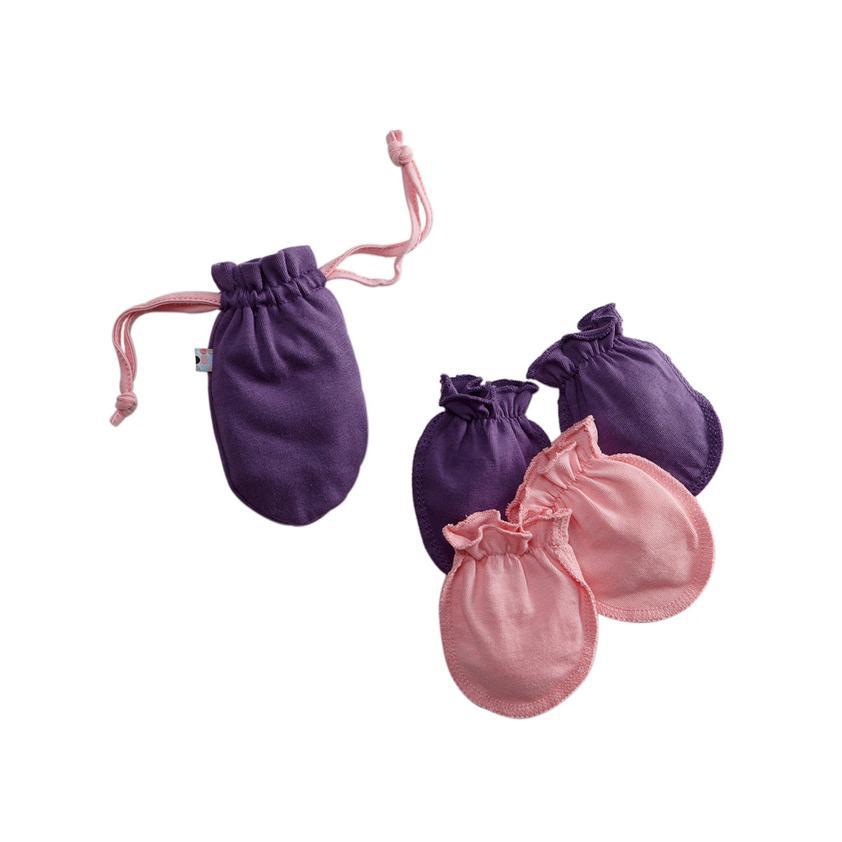 Newborn Mittens (2 Pairs)-Accessories-babysoy-purple-bluebird baby & kids