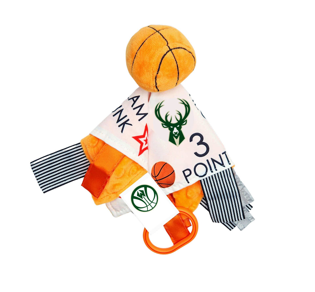 Milwaukee Bucks Basketball Stroller Tag Toy Learning Lovey